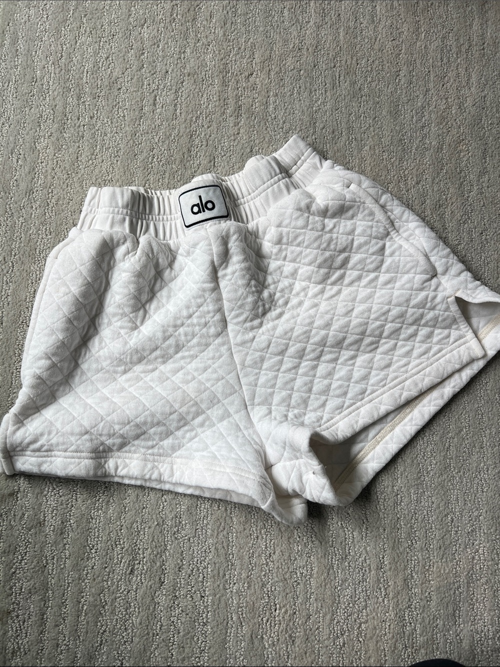 ALO Yoga Quilted White Shorts